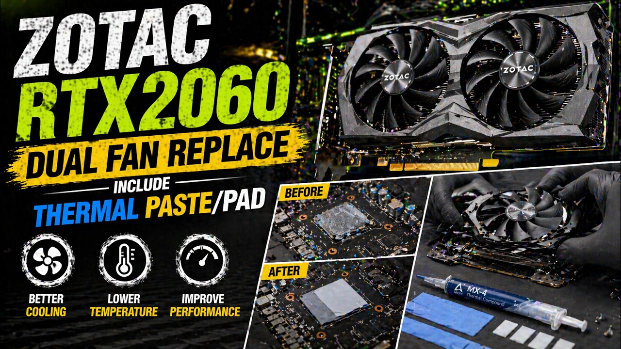 ZOTAC RTX2060 Dual Fan Replace include Thermal Paste/Pad