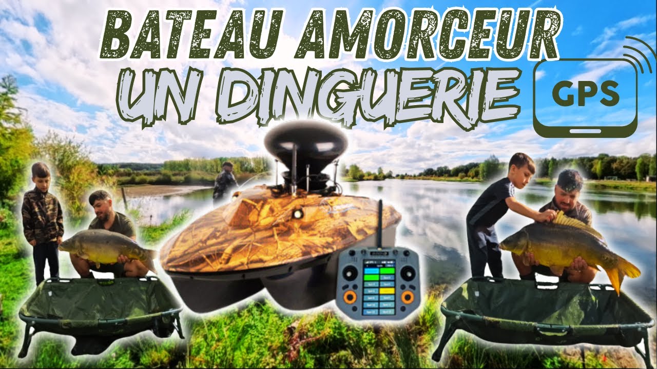 Pèche a la CARPE - avec le bateau amorceur - Concour DELPHIN PECHE