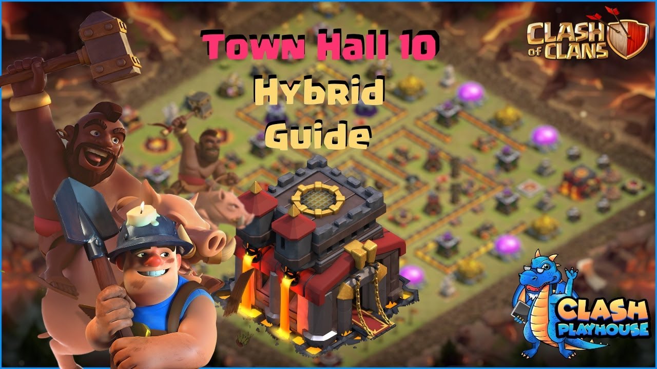 TH10 Hybrid hogs miners| Clash of Clans