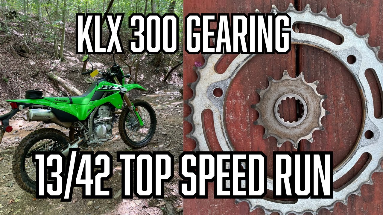 Варианты передач KLX 300 и максимальная скорость 13/42