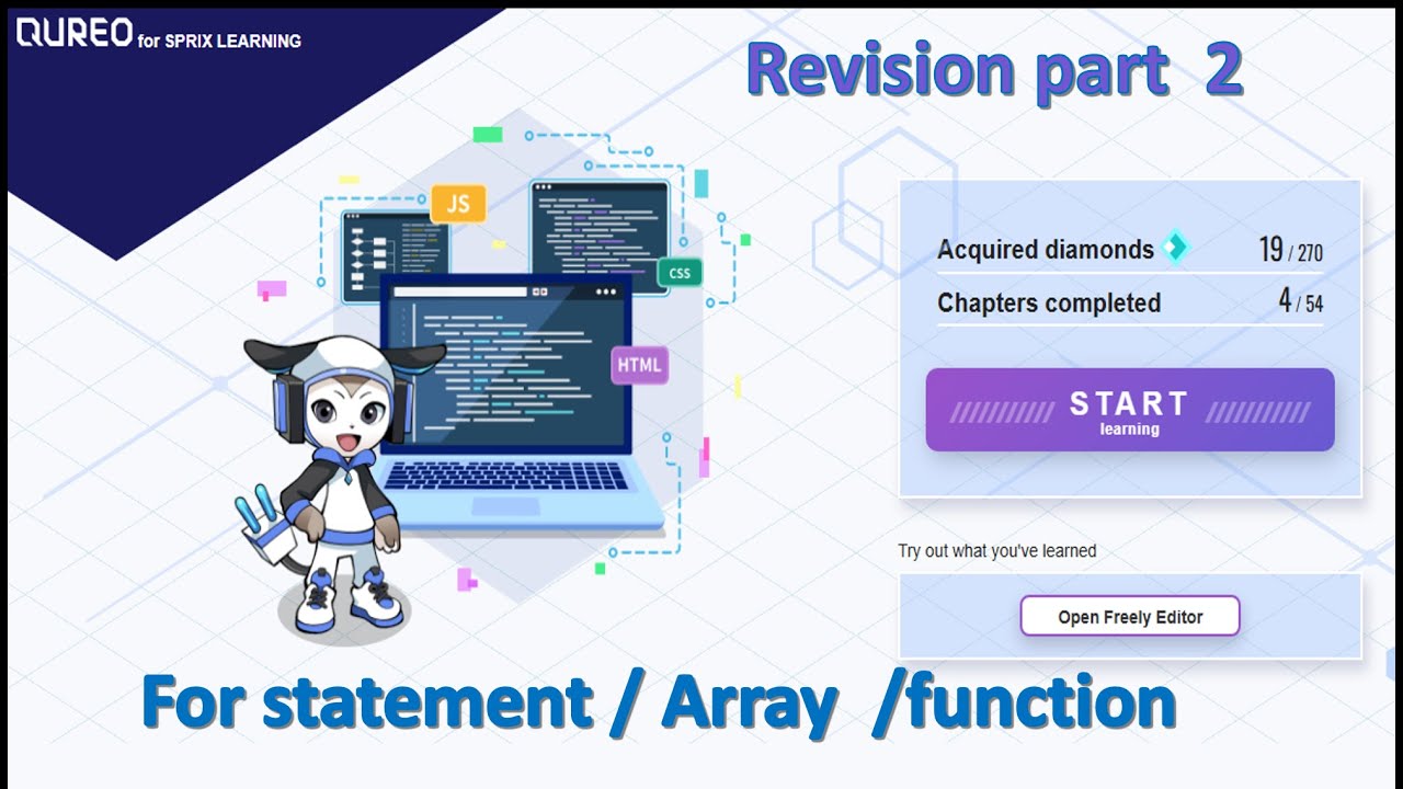 Qureo revision part 2 (for statement /  Array / function