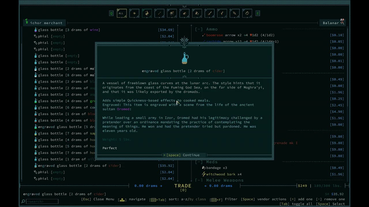 Caves of Qud - Mutant 3 - Heightened Hearing/Slime Glands/Thick Fur/Triple Jointed/Wings/Confusion-6