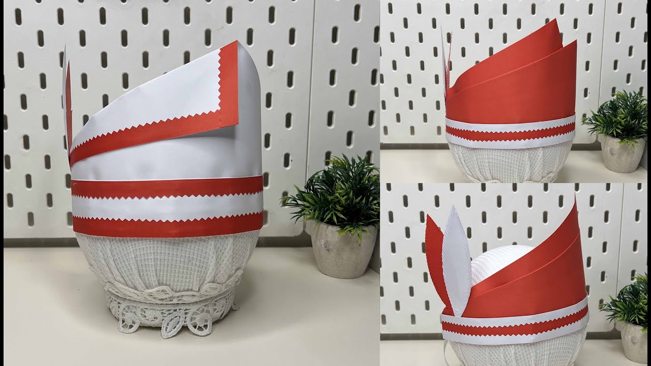 Cara membuat topi 17 agustus dari kertas buffalo || TOPI karnaval merah putih hiasan kepala