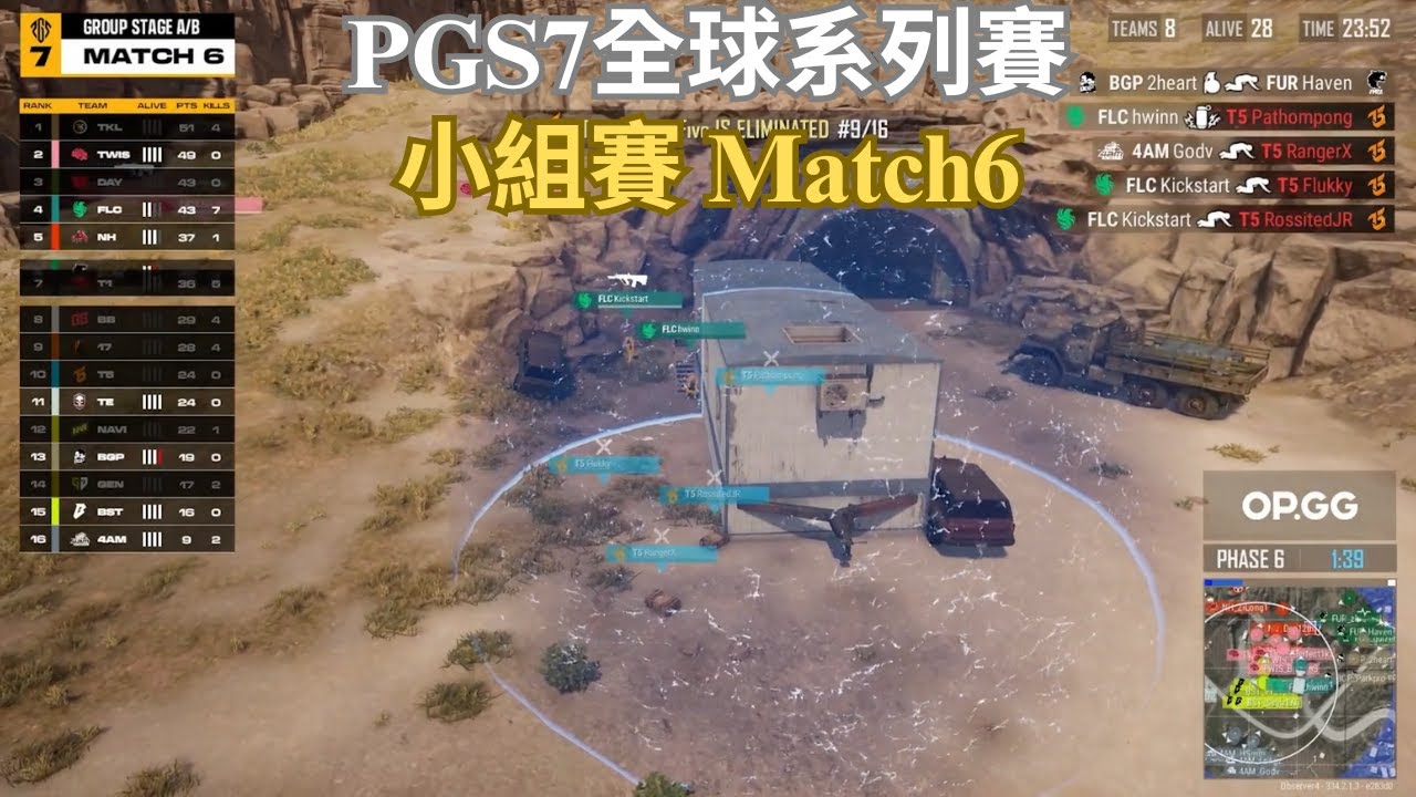 【PGS7全球系列賽-小組賽A&B】TGLTN迫擊砲先炸兩人再拿槍秒一人！隧道裡全是煙一隊要出一隊要進！MIME直接把隊友給MIME了！4AM獲成最大贏家！ Match6