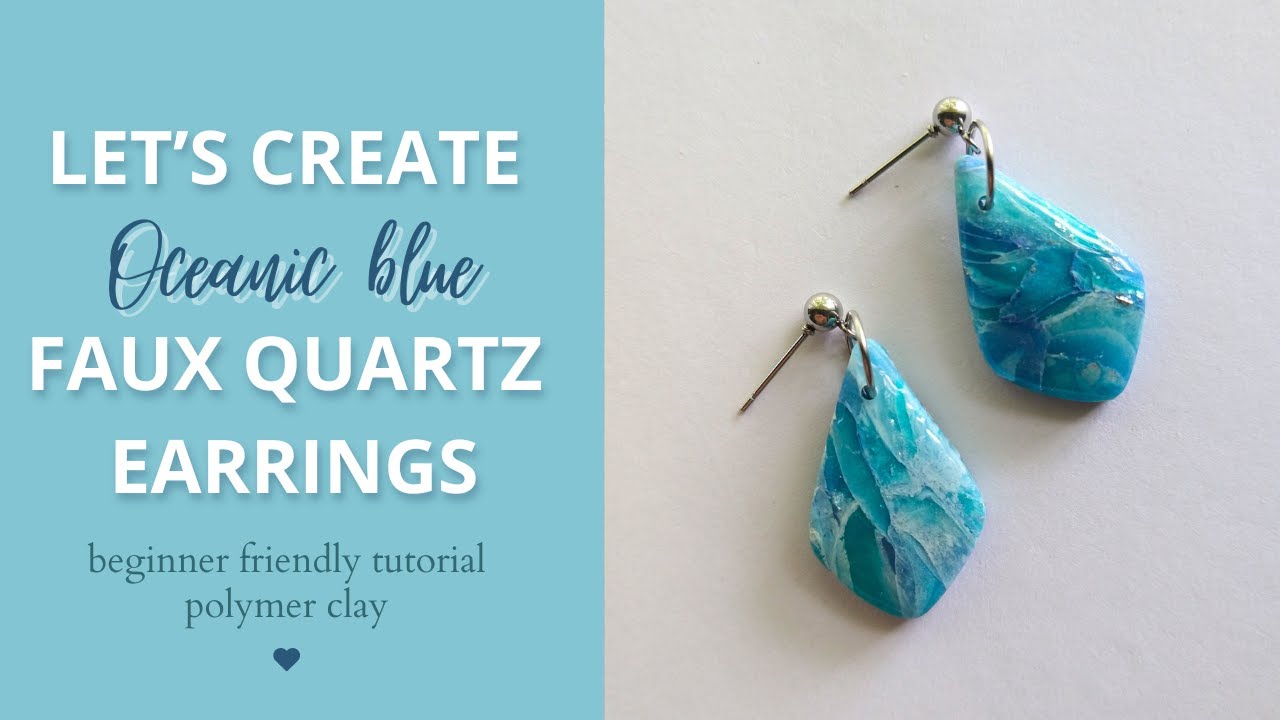 Easy polymer clay tutorial | How to make stunning faux quartz earrings