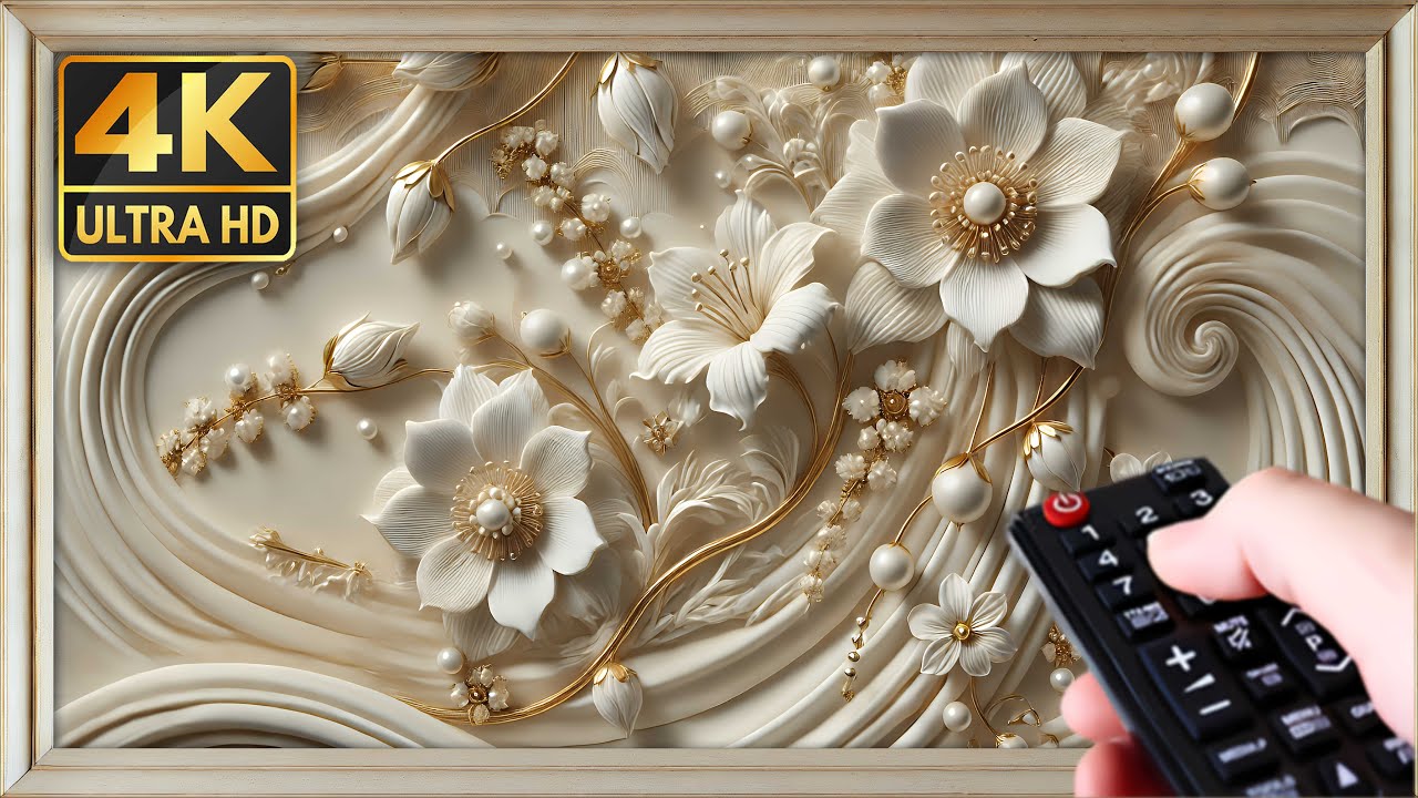 The Art Corner TV 4K| Gold framed vintage | TV Art Screensaver | Golden flower