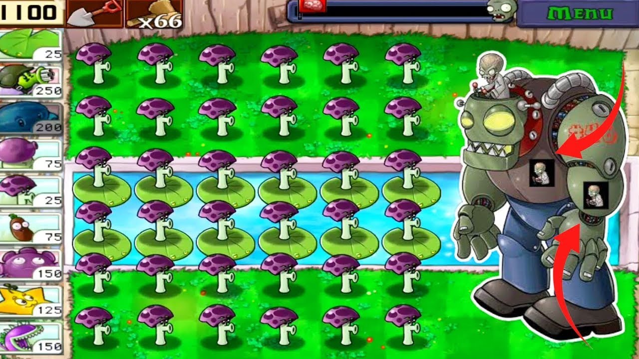 LAST STAND ENDLESS- All Scaredy Shroom vs All Zombies | Plants vs Zombies Mods
