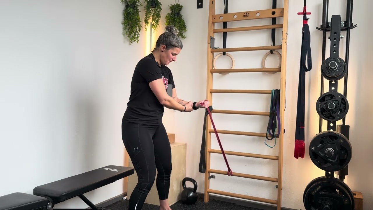 Isometric wrist flexion elbow pronation (golf tendinopathie)