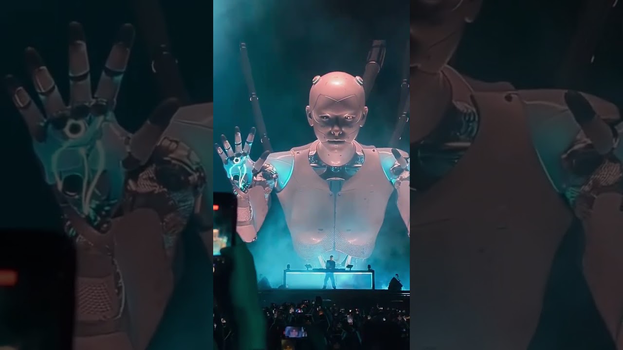 Robot Girl Takes Center Stage: Futuristic Concert Spectacle! 🤖🎶 | YouTube Shorts #shorts #feed