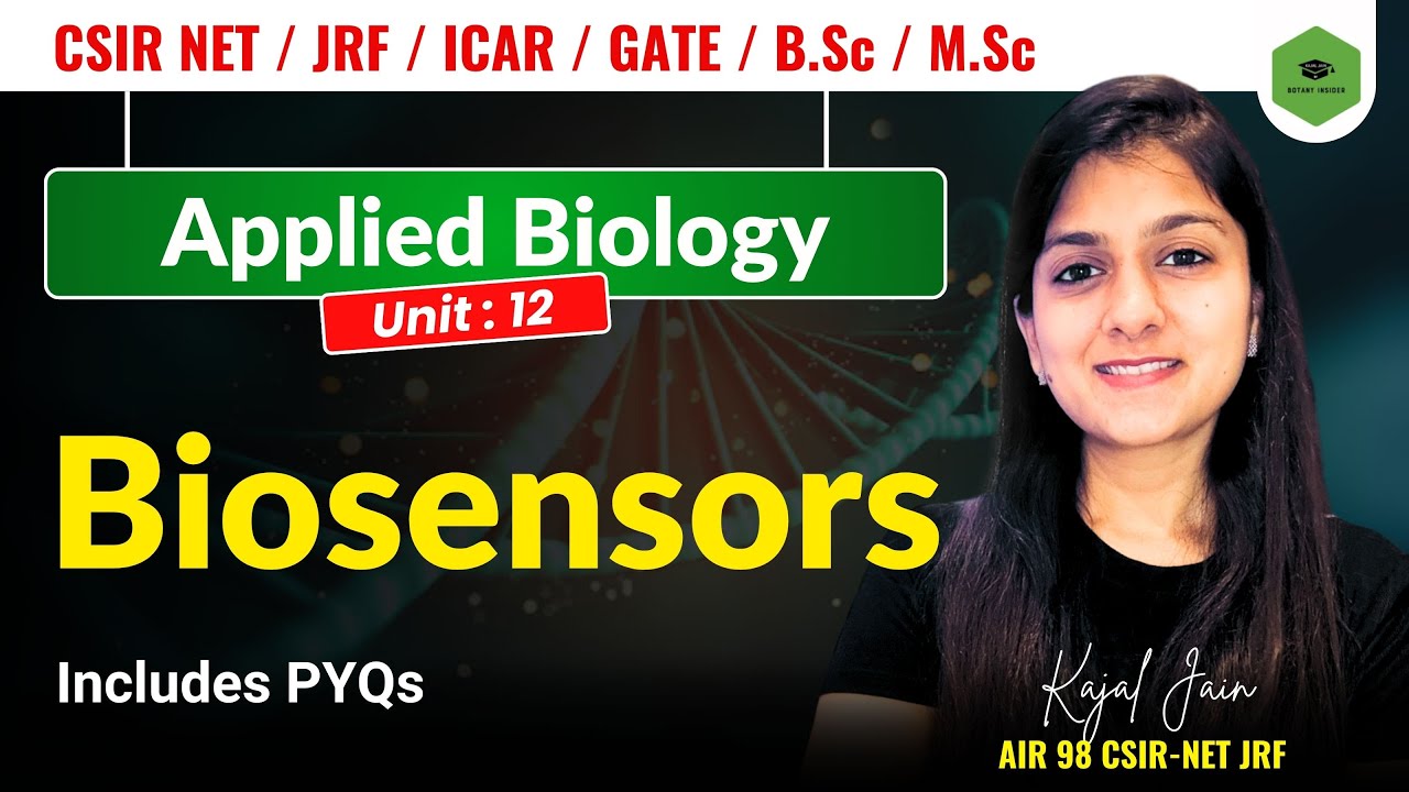 Unit-12-Applied BiologyI Biosensors | Types I Charcterstics | PYQ included| CSIR-NET JRF| GATE||