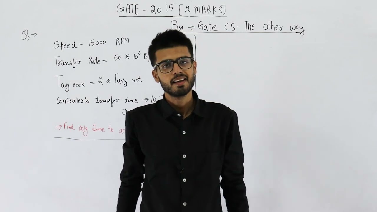 Gate 2015 pyq CAO | Consider a typical disk that rotates at 15000 rotations per minute (RPM) and has