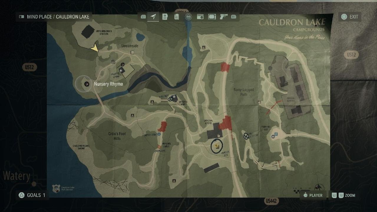 Alan Wake 2 Cauldron Lake Nursery Rhyme Puzzle 2 - Outside the Private Cabin