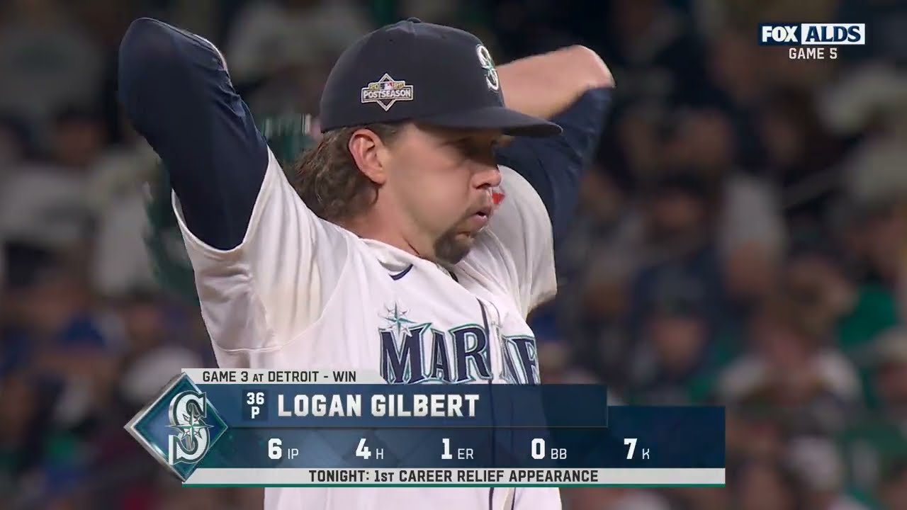 Logan Gilbert's first career inning out of the bullpen (2 scoreless IP total, 2 strikeouts) 💪
