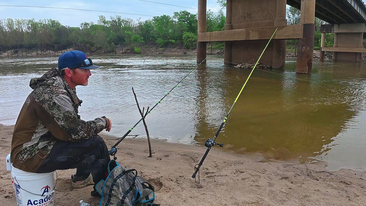 GIANT FISH Live Under This BRIDGE!! (River Fishing)