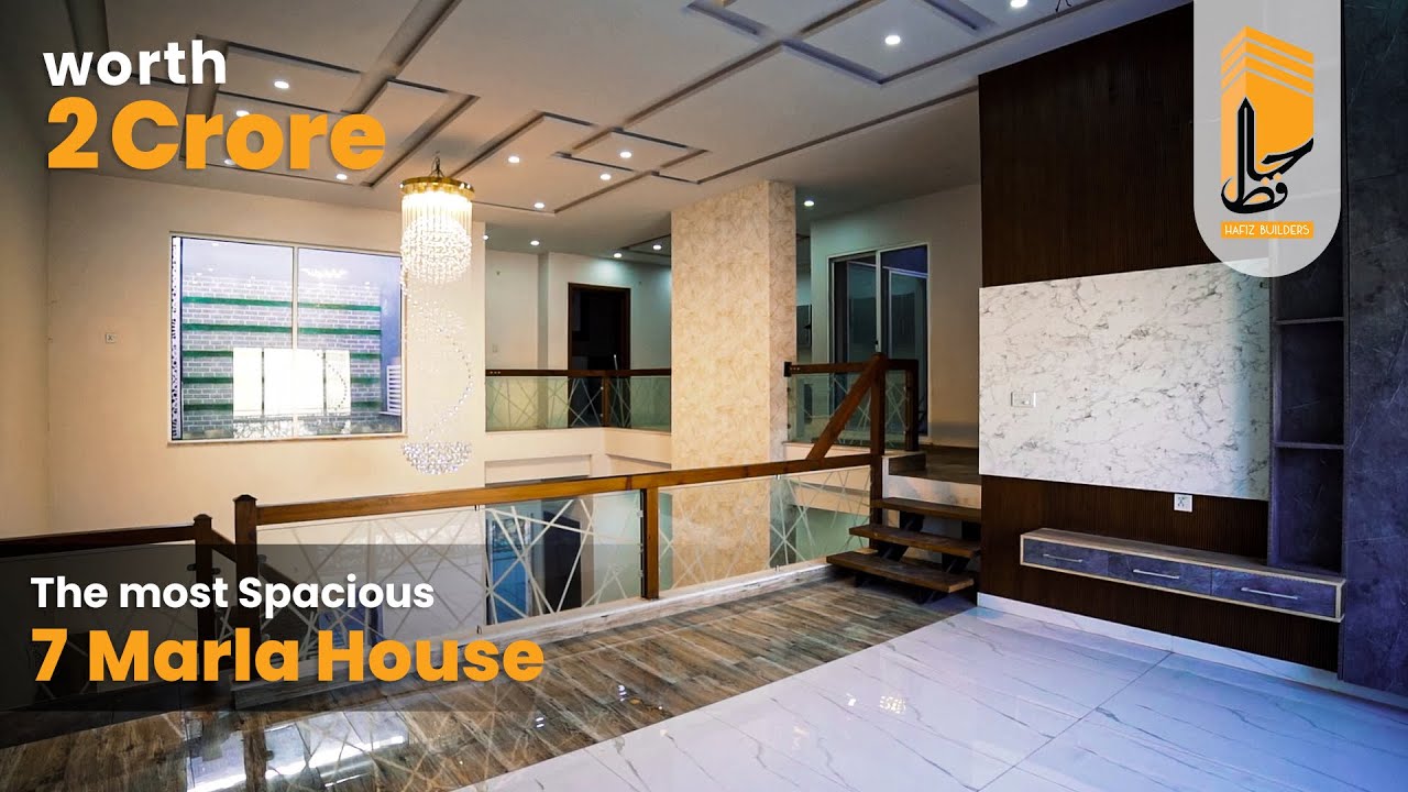 7 Marla House Design | Double Height |  Interior Design | Eden Orchard | Hafiz Builders | 35x55 Plan