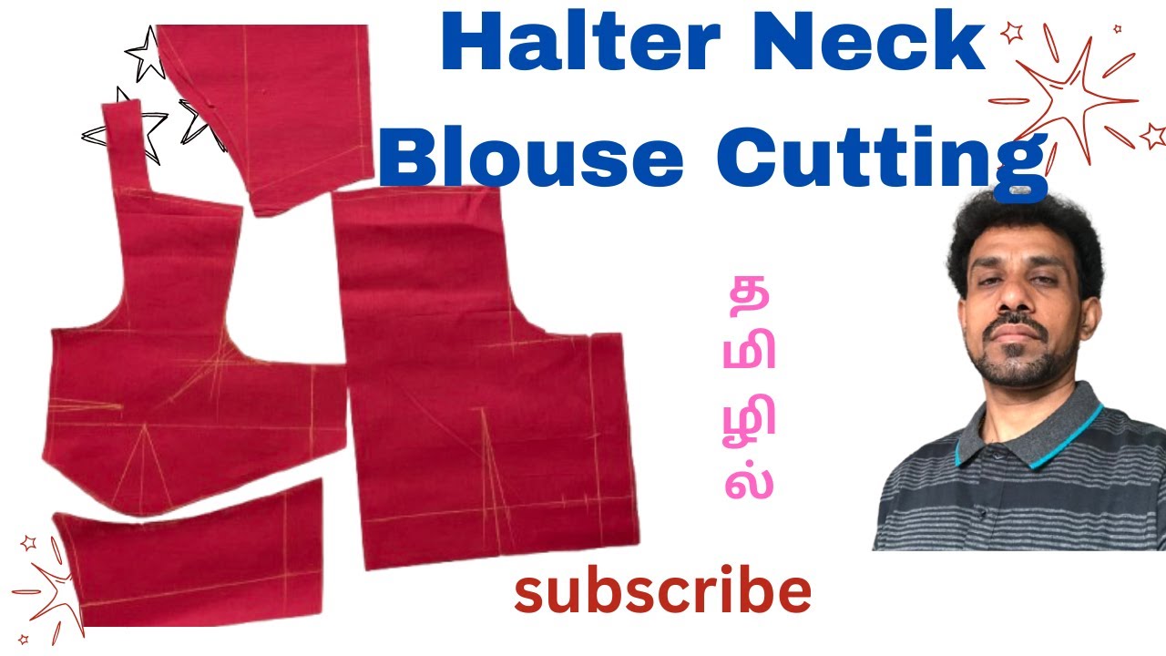 Halter neck blouse cutting #halter neck பிளவுஸ் கட்டிங்  #40,1/2 halter neck blouse cutting