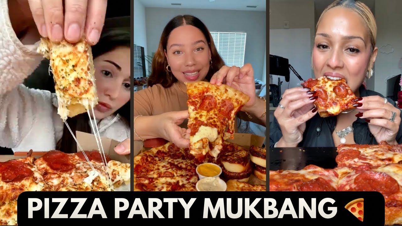 Cheesy Pizza Mukbang ASMR 🍕 | Most Satisfying TikTok Compilation #mukbang #pizza #asmr #yum 