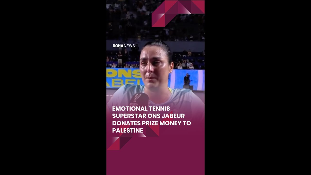 Emotional tennis player Ons Jabeur donates prize money to Palestine