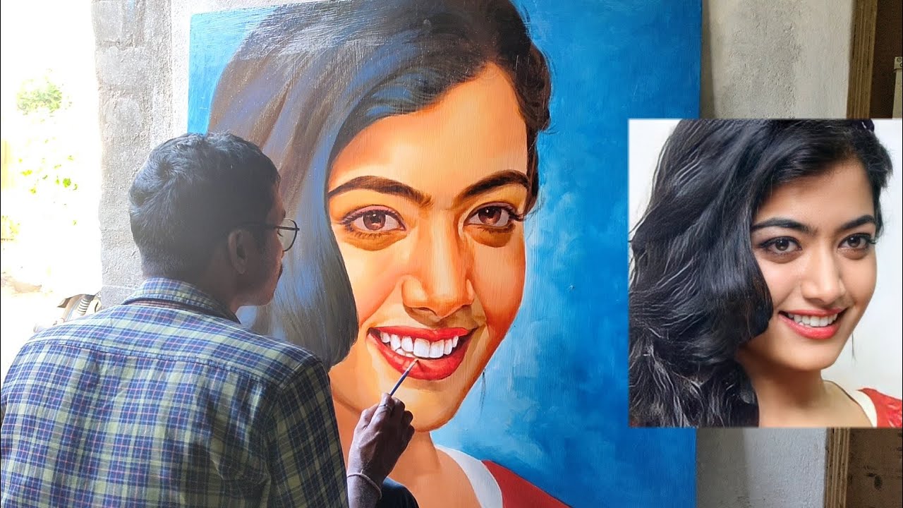 @RAMESH ART99(from Odisha)ENAMEL PORTRAIT CANVAS PAINTING