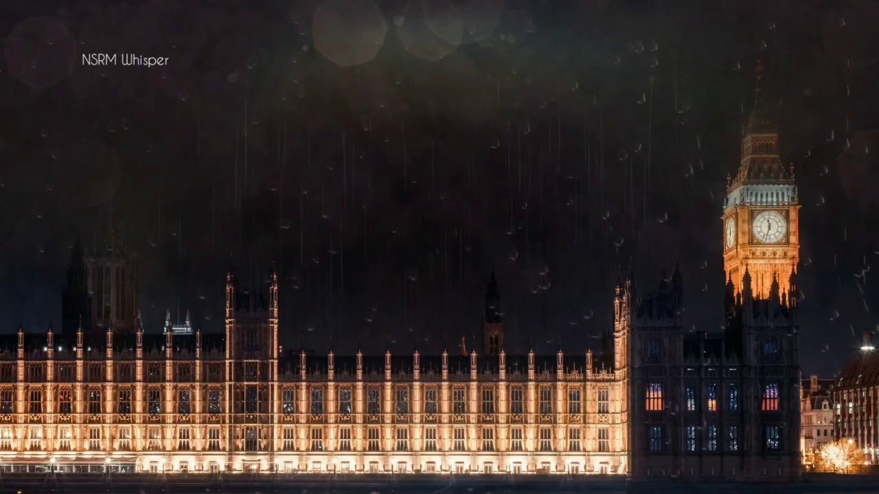 🎧London's Big Ben &real Rain sounds Window Glass atmosphere ，Bell Sounds  for Sleeping Relaxation