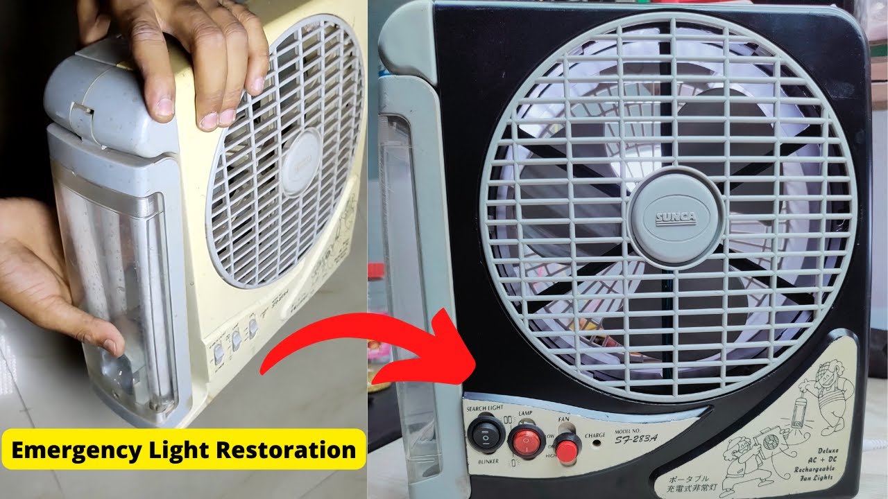 Old Emergency Light Conversion To Led With Fan || Old Emergency Light Repair Restoration Video