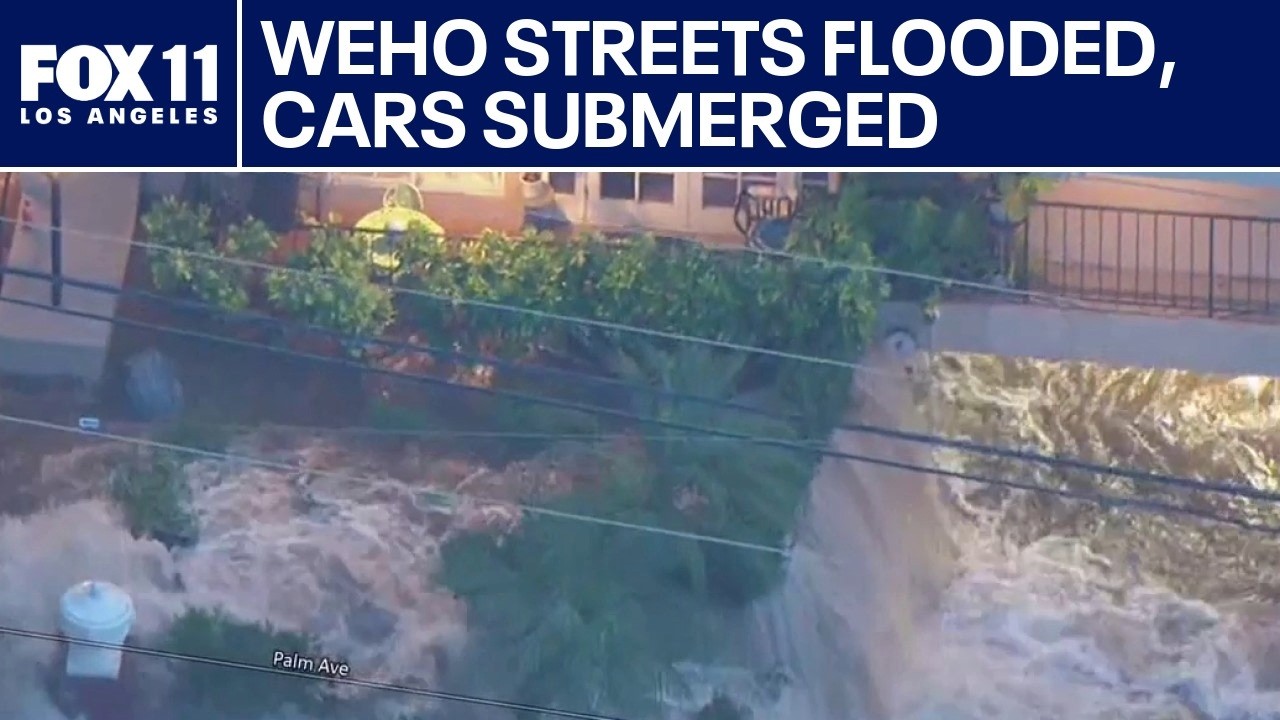 West Hollywood streets flooded, cars submerged after water main break