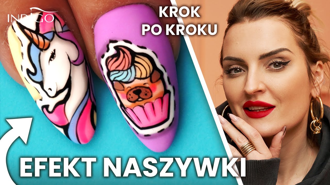 Efekt naszywki – Muffinka i jednorożec na paznokciach! Zdobienie paznokci hybrydowych | Indigo Nails