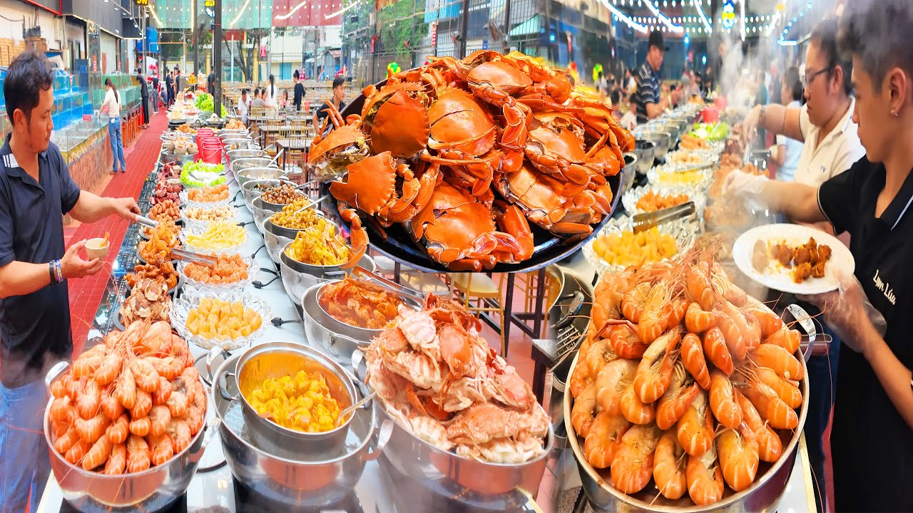 Buffet Nổi Tiếng Tân Phú Nâng Cấp gần 200 Món Ăn Cua, Ghẹ, Tôm Ốc Ăn Thả Ga Đông Nghẹt Khách