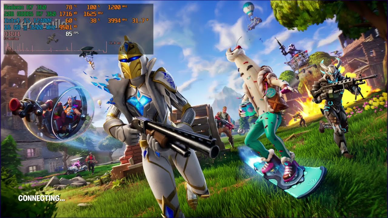 Fortnite - R7 360 2GB + i5 12400F | 1080P | PERFORMANCE MODE