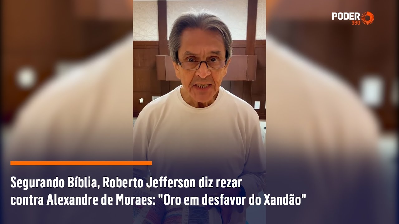 Segurando Bíblia, Roberto Jefferson reza contra Alexandre de Moraes: 