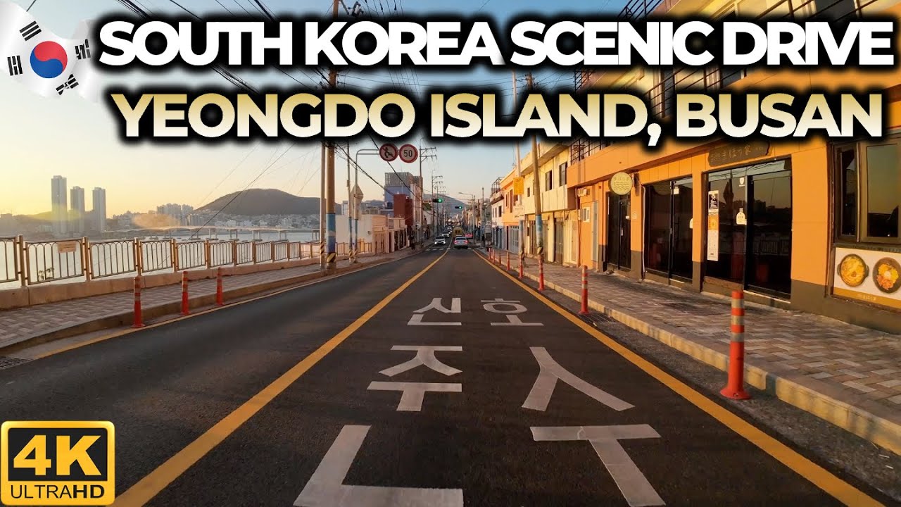 South Korea Scenic Drive around the Yeongdo(island) in Busan, 4K