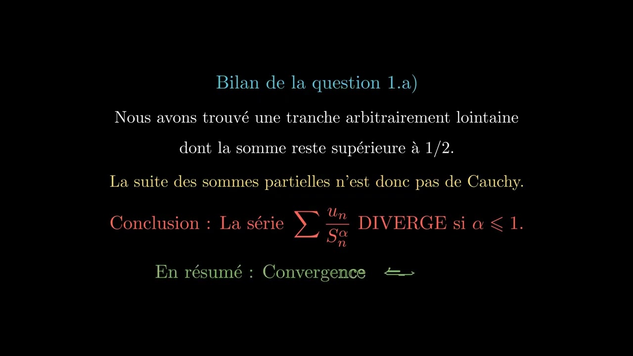Exo Cassini/Gourdon : Règles de Dini pour déterminer la nature d'une série