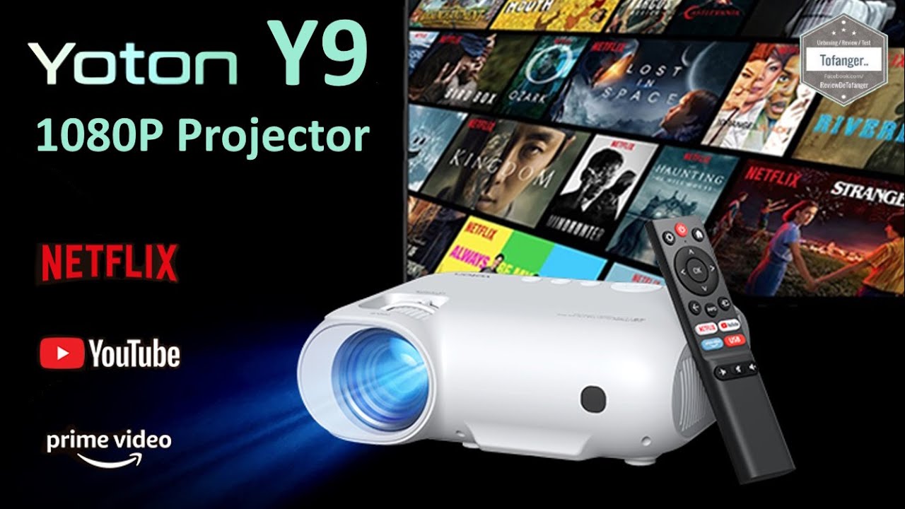 Видеопроектор YOTON Y9 1080P - Зеркальное отображение экрана Netflix, Youtube и Wi-Fi - Распаковка