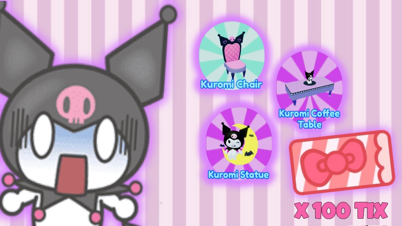 Opening 100 Kuromi Gacha Tix | Roblox My Hello Kitty Cafe | Riivv3r