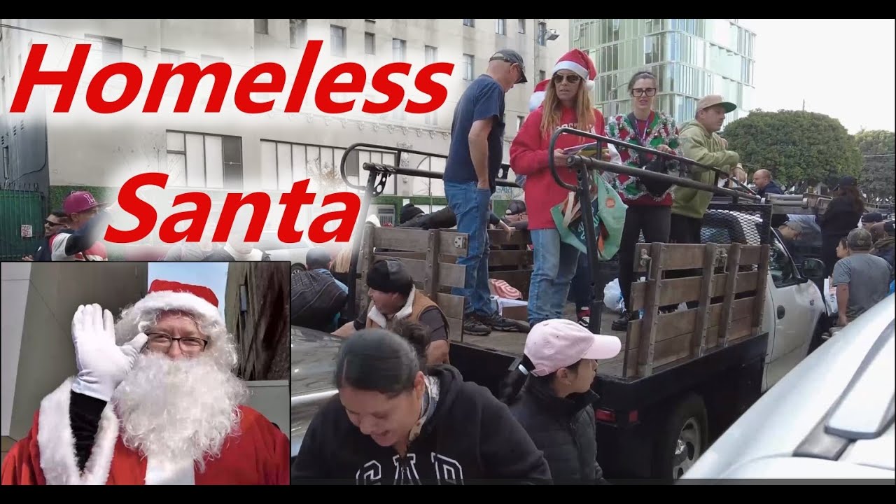 Homeless Holiday Santa Skid Row Los Angeles
