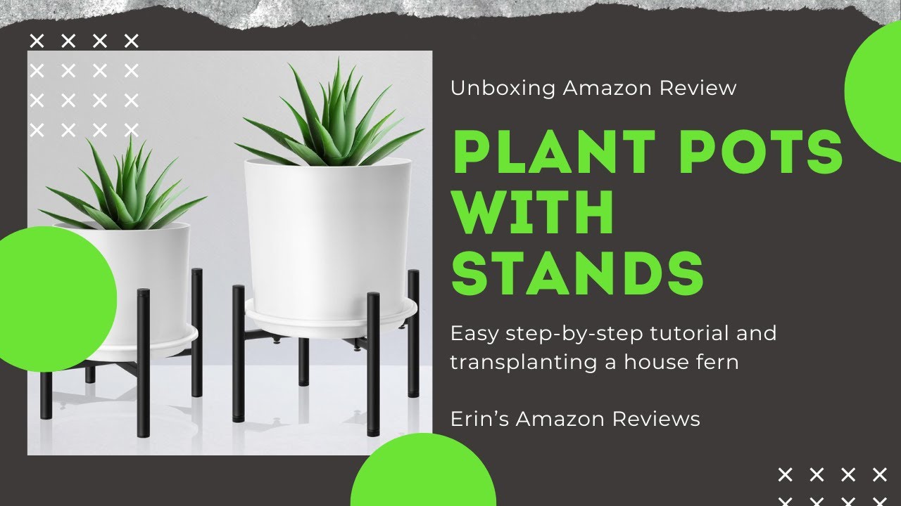 Plastic Planter with Stand for Indoor Plants | Unboxing Amazon Review | Repotting house fern #enhon