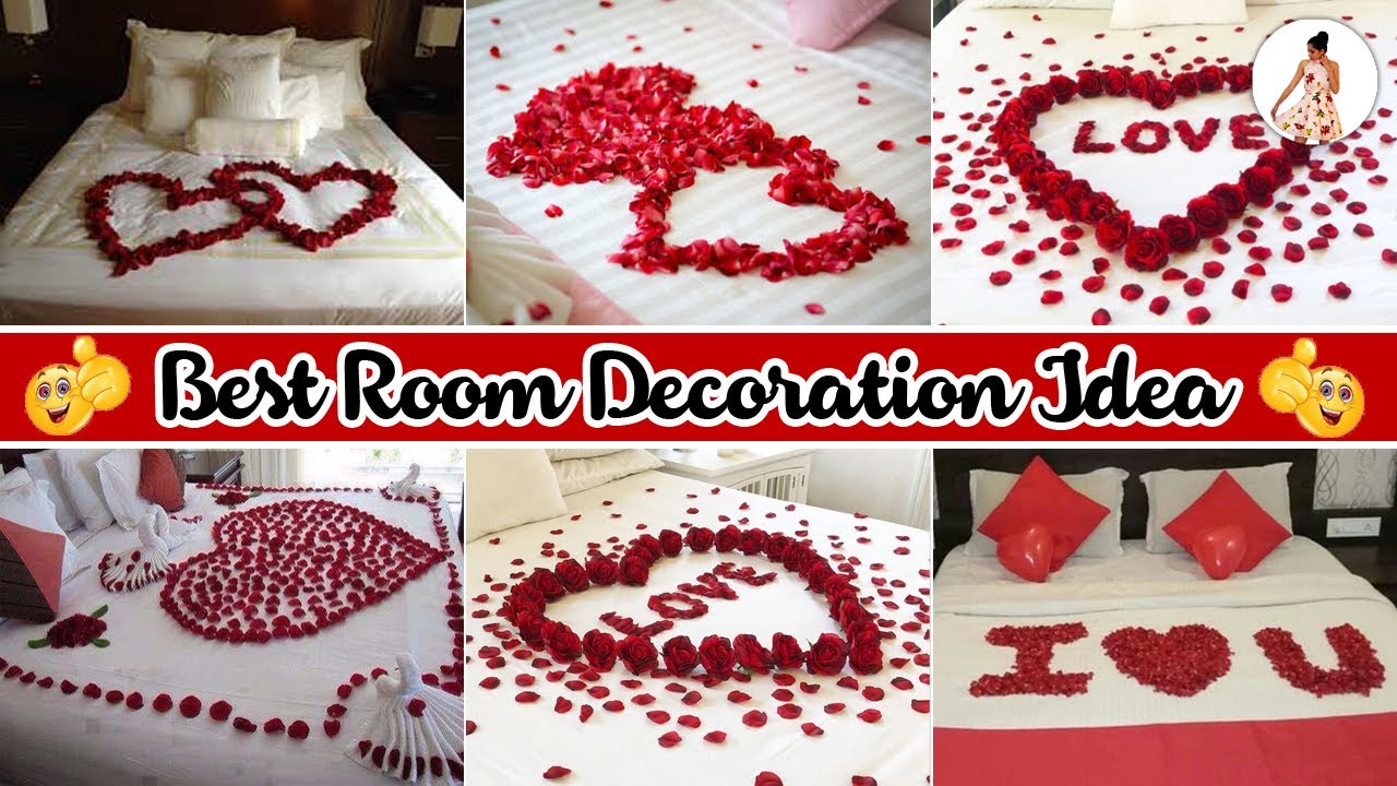 Romantic bedroom decoration idea with roses | Anniversary surprise | vsco Room Decoration for girls