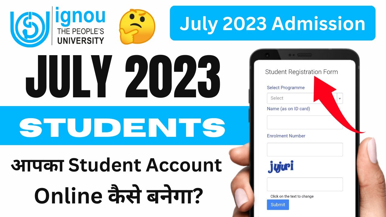 जुलाई 2023 छात्रों  का Student Account Online कैसे बनेगा? | How to Create IGNOU Student Account