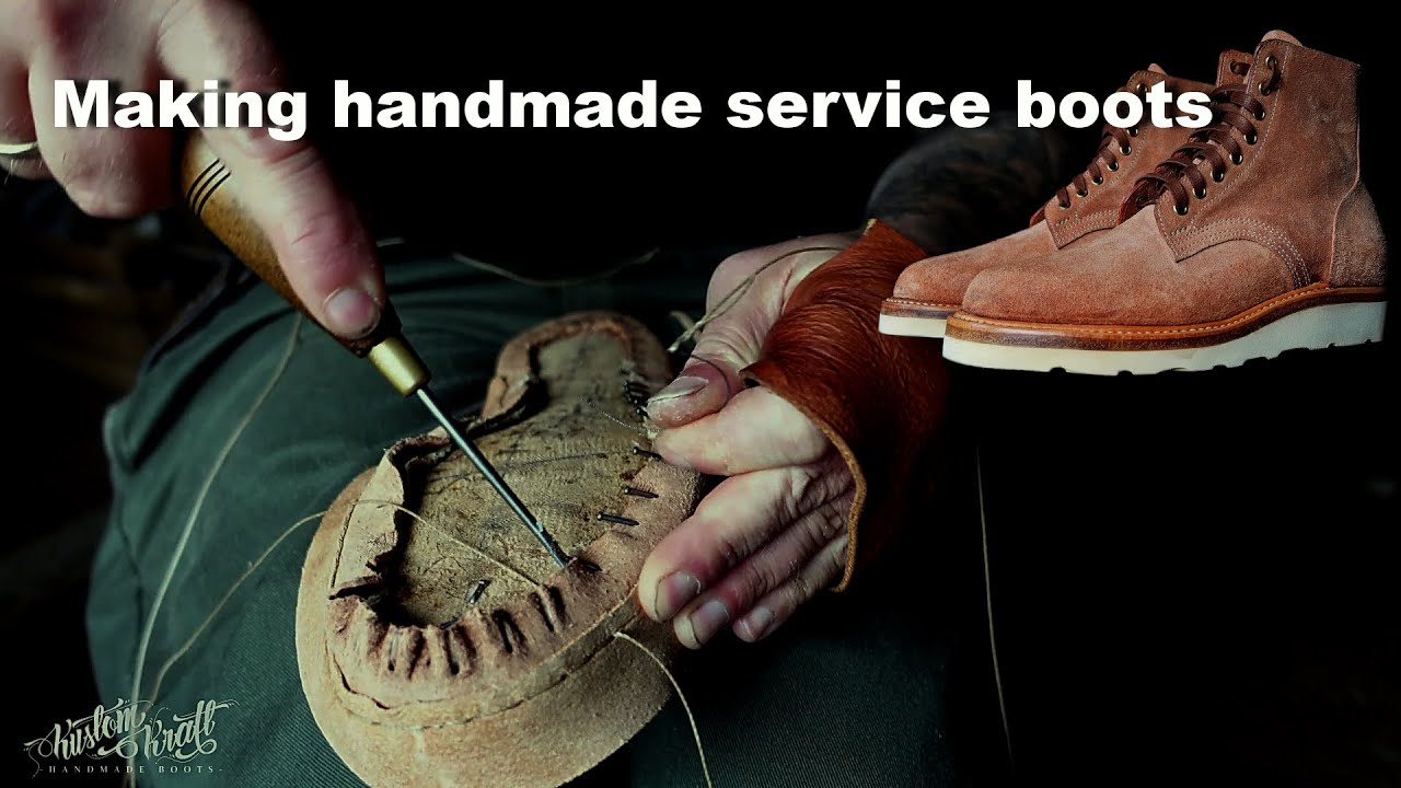 Making handmade service boots - full bootmaking process #handmadeboots #bootmaking #stormwelt #asmr
