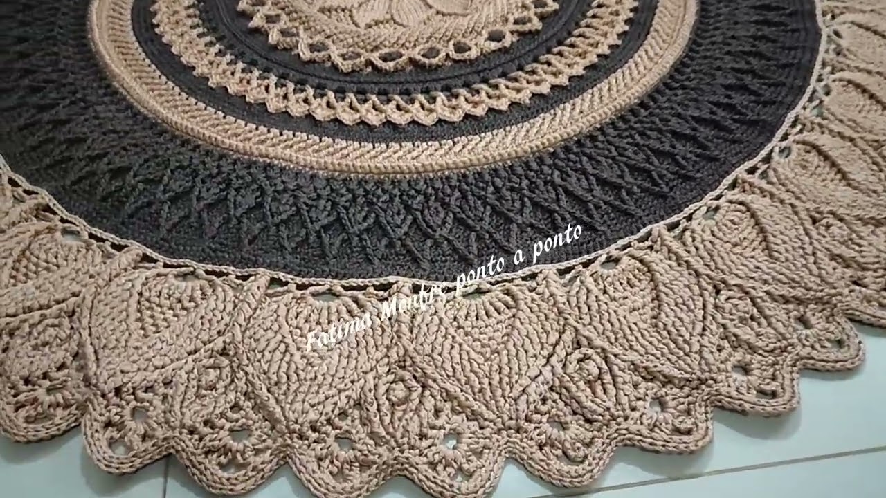 💗Tapete croch&ecirc; russo no fio de polipropileno💗 vio aula de Rosane zoch leite!