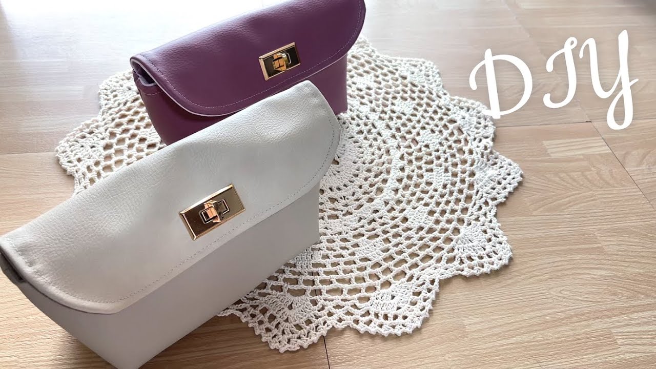 DIY☆ひねり金具でオシャレ度UP！合皮ポーチの作り方／化粧ポーチに◎