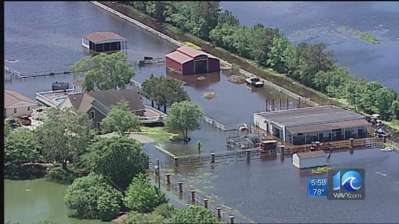 Tidal flooding impacts roads in Va. Beach