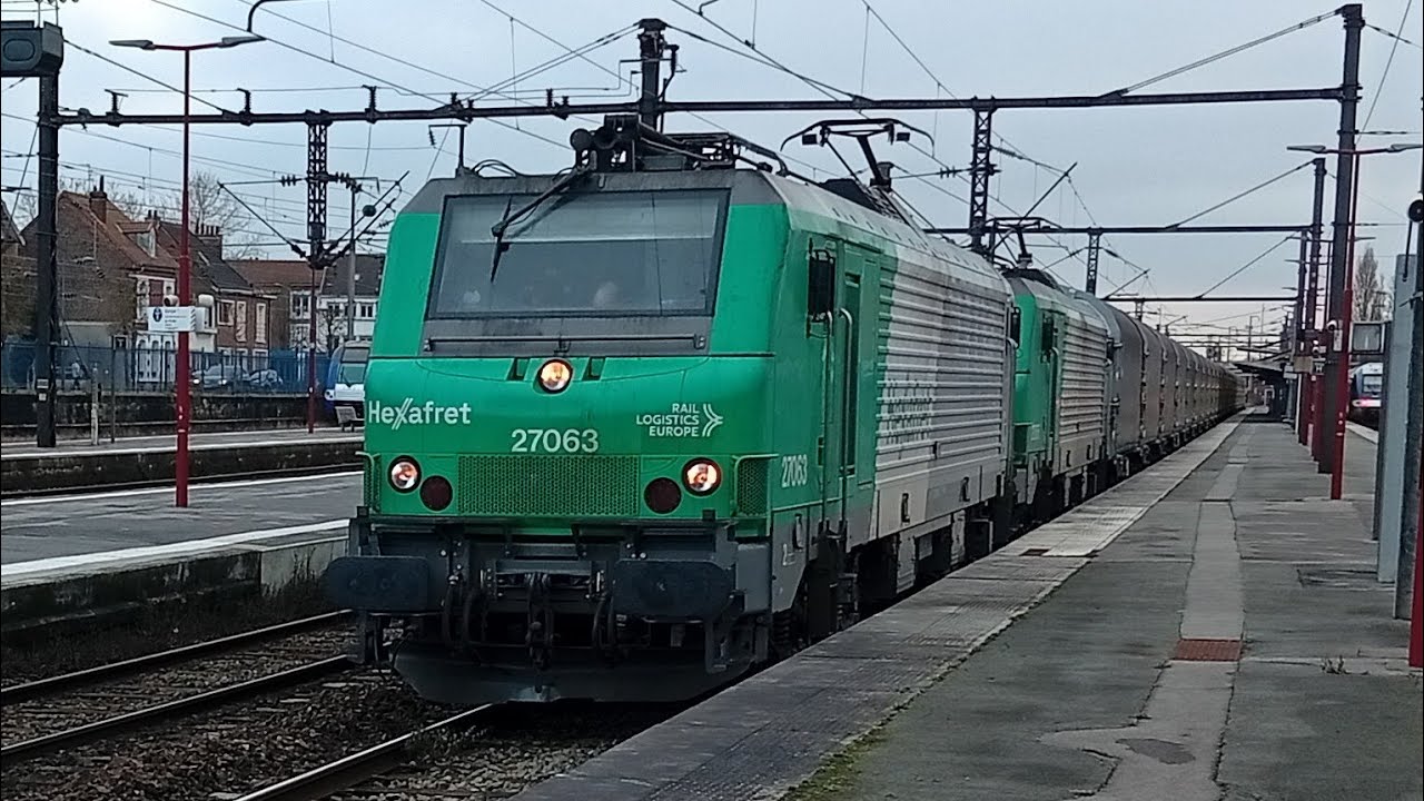 Départ de la BB27000 HexaFret + wagon couvert (gros coup de sifflet) 