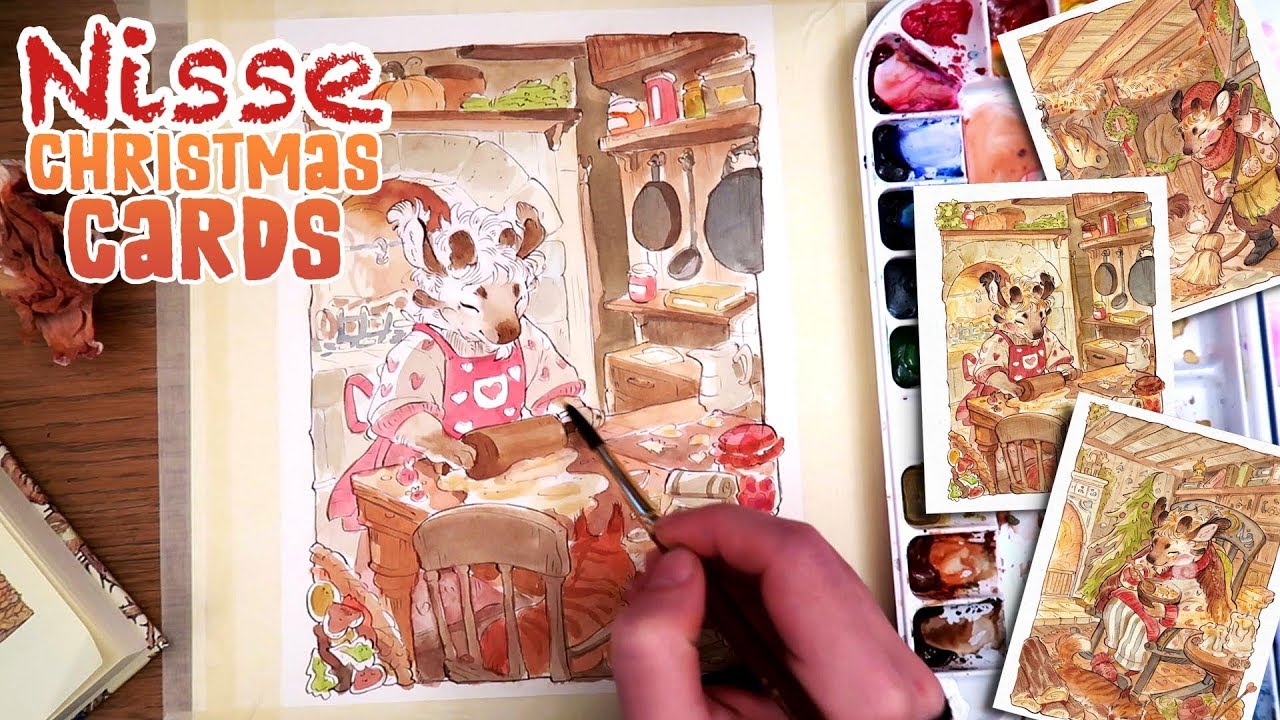 Nisse • Illustrating a set of Christmas Cards