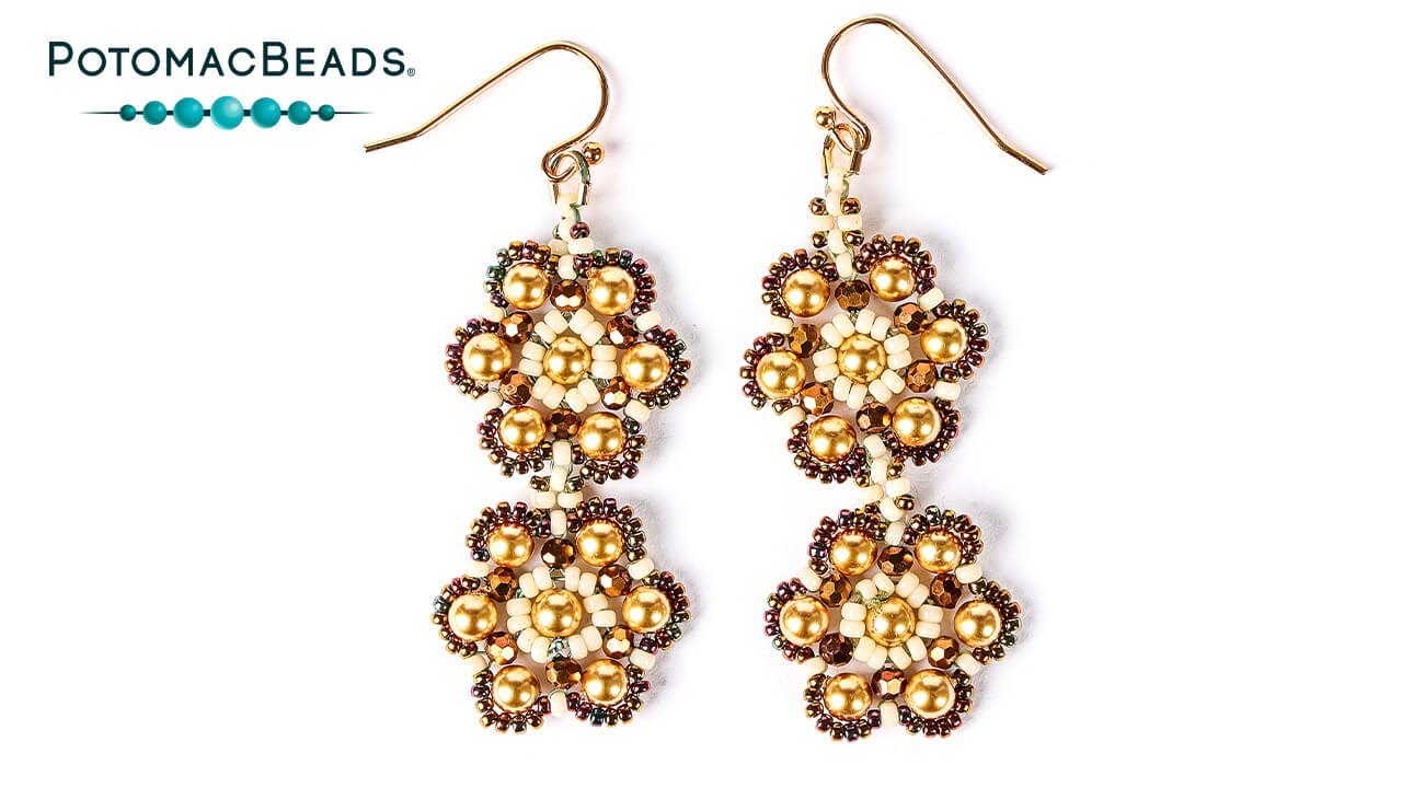 Inside Out Flower Component Earrings  - DIY Jewelry Making Tutorial by PotomacBeads