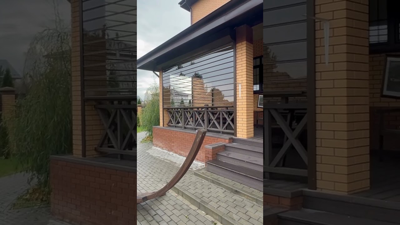 Остекление веранды прозрачными рольставнями из поликарбоната #остекление #дача #беседка #веранда