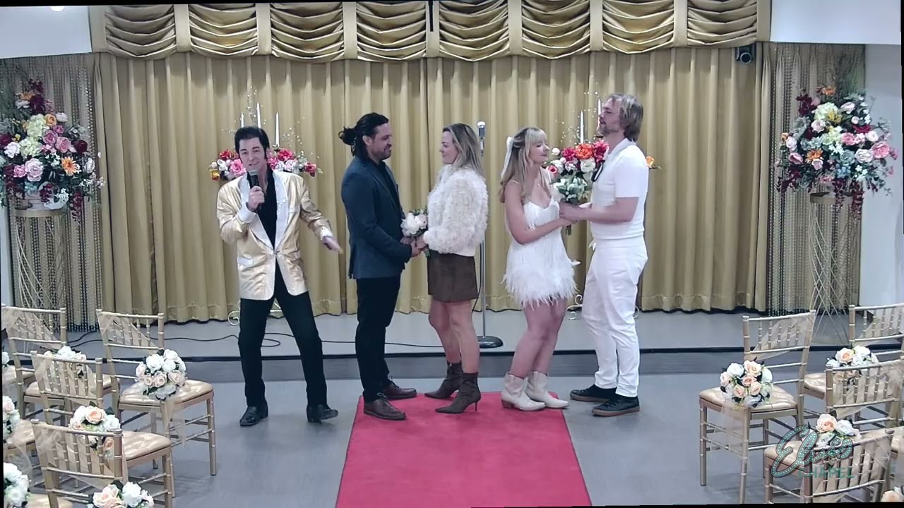 Las Vegas wedding ceremony at Elvis Chapel - Double renewal ceremony
