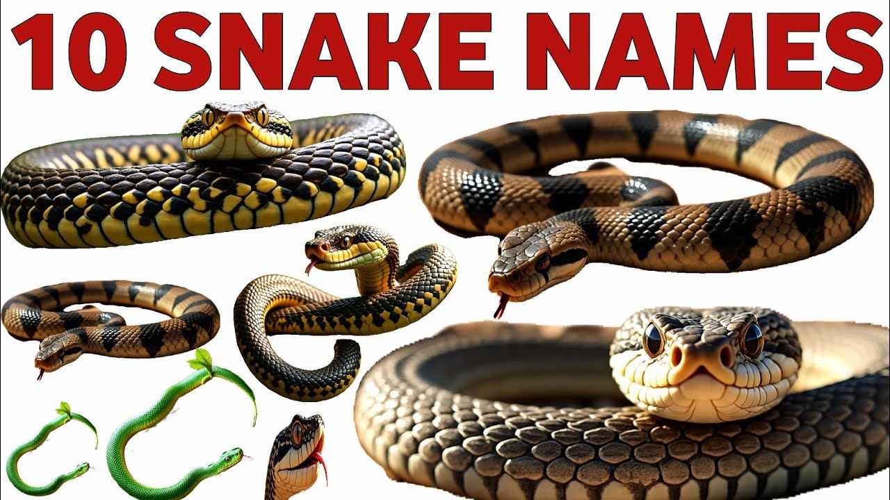 10 Snake Names for Kids | Learn Snake Types and Facts with Fun Pictures and Sounds