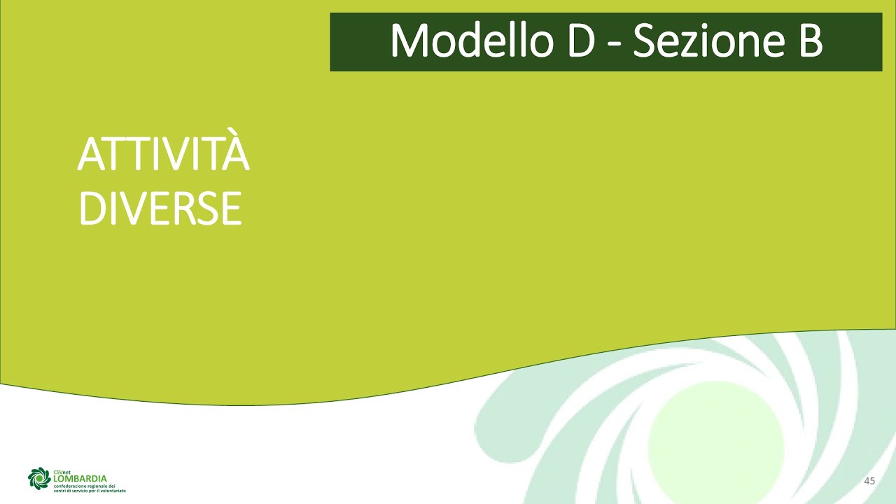 Rendicontazione economica per ETS, il modello ministeriale D: 11. attività diverse