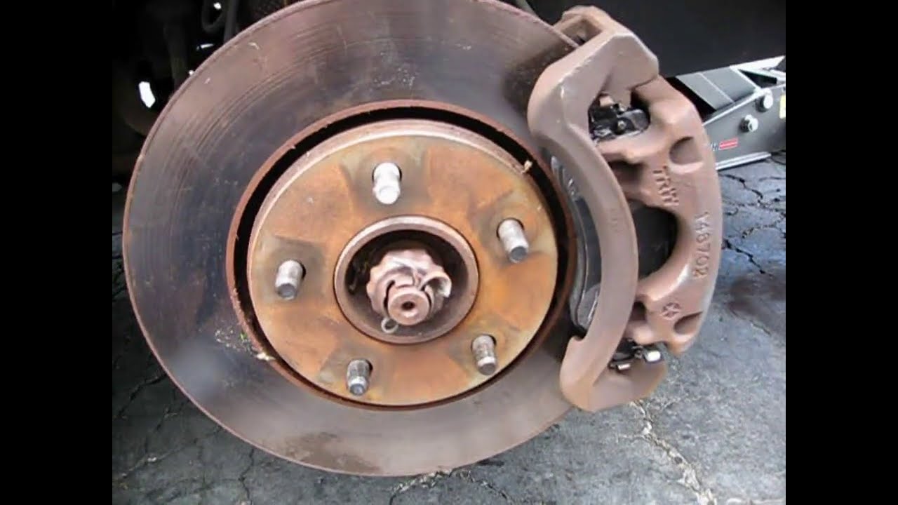 Front Brake Pad replacement on Dodge Caravan 2002-2007, With Rear Drum Brakes